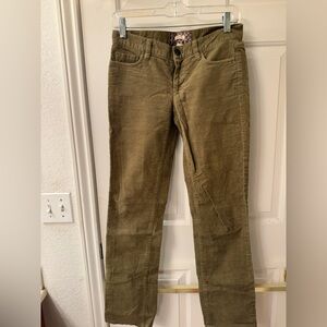 Women’s Olive Straight-Leg Corduroy Pants